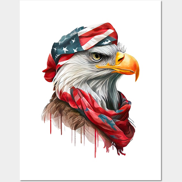 Cool American Eagle #1 Wall Art by Chromatic Fusion Studio